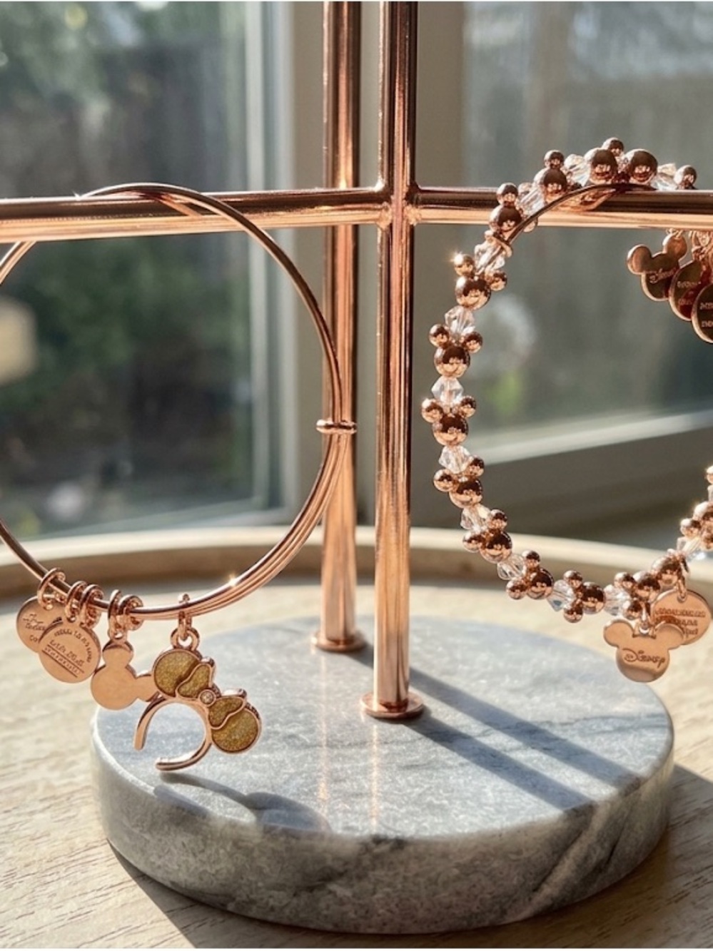 Alex & Ani Rose Gold Minnie Mouse Charm Bracelet - SET